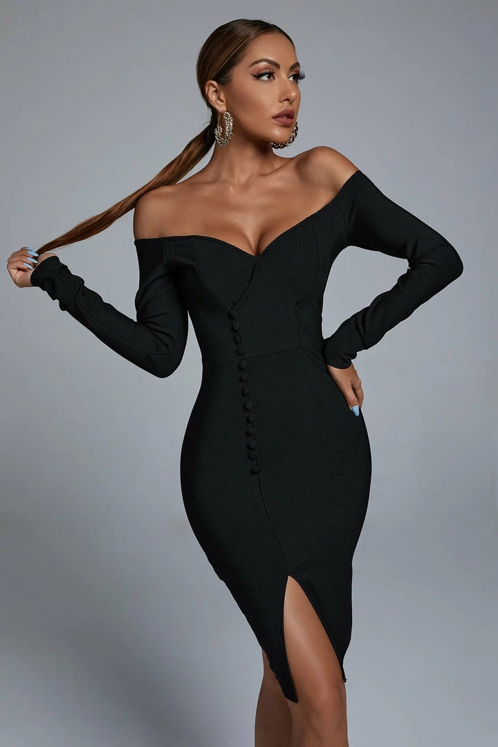 Bellabarnett Hannah Black Mini Cocktail Dress CLOTHING