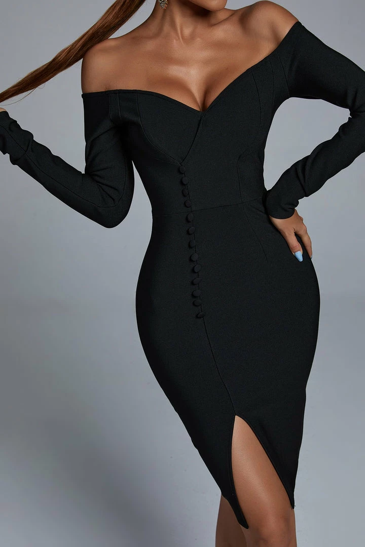 Bellabarnett Hannah Black Mini Cocktail Dress CLOTHING