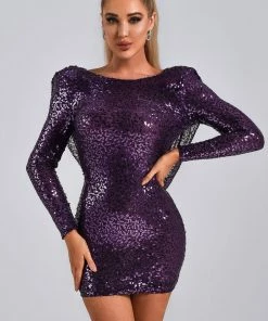 Bellabarnett CLOTHING Jacinta Sequin Backless Mini Dress
