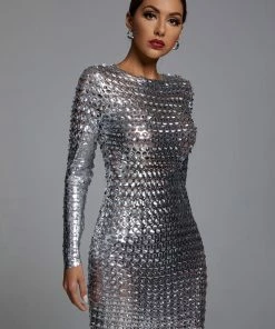 Bellabarnett Jojo Cutout Mini Bodycon Dress - Silver