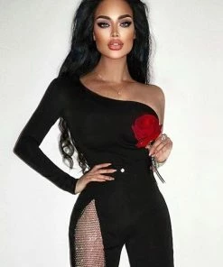 Bellabarnett Kanye One Shoulder Diamond Jumpsuit