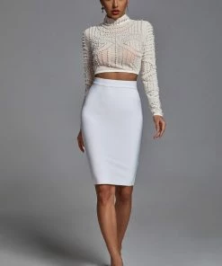 Bellabarnett Kiana Pearl Long Sleeve Set - White