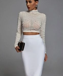 Bellabarnett Kiana Pearl Long Sleeve Set - White