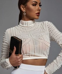 Bellabarnett Kiana Pearl Long Sleeve Set - White