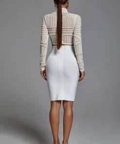 Bellabarnett Kiana Pearl Long Sleeve Set - White