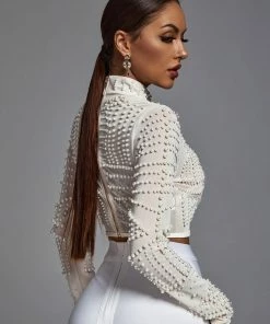 Bellabarnett Kiana Pearl Long Sleeve Set - White