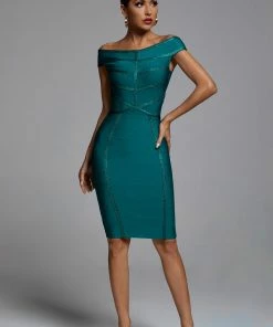 Bellabarnett Kimberly Bandage Dress - Green CLOTHING