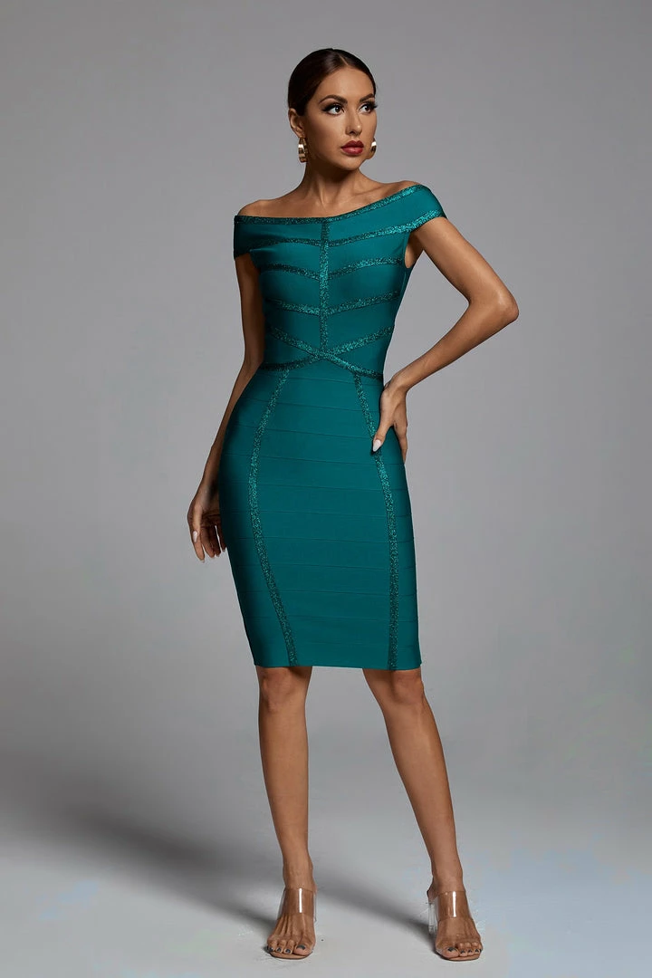 Bellabarnett Kimberly Bandage Dress - Green CLOTHING