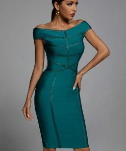 Bellabarnett Kimberly Bandage Dress - Green CLOTHING