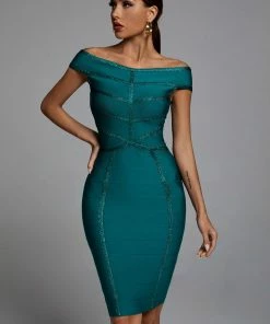 Bellabarnett Kimberly Bandage Dress - Green CLOTHING