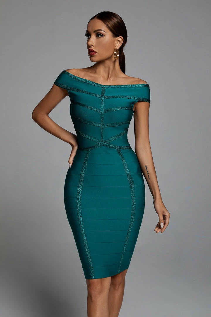 Bellabarnett Kimberly Bandage Dress - Green CLOTHING
