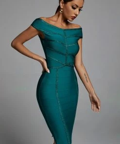 Bellabarnett Kimberly Bandage Dress - Green CLOTHING