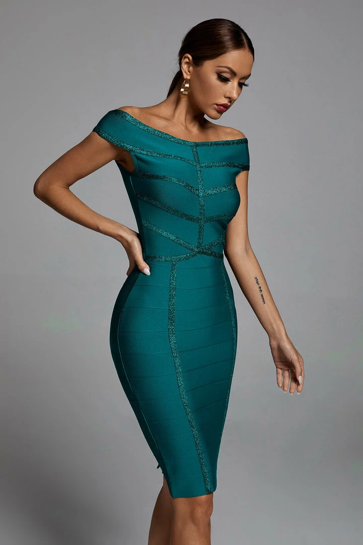 Bellabarnett Kimberly Bandage Dress - Green CLOTHING