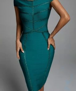 Bellabarnett Kimberly Bandage Dress - Green CLOTHING