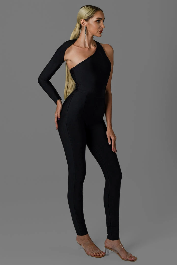 Bellabarnett Kiya One Shoulder Bandage Jumpsuit CLOTHING