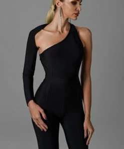 Bellabarnett Kiya One Shoulder Bandage Jumpsuit CLOTHING