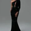 Bellabarnett Lapani One Shoulder Sequin Maxi Dress