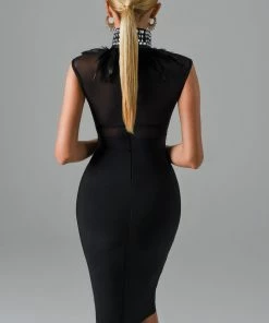 Bellabarnett Lilika Diamond Midi Cocktail Dress CLOTHING