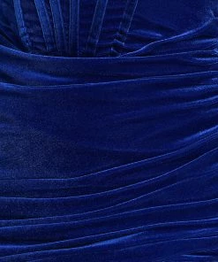 Bellabarnett Maeva Long Sleeve Cystal Trim Corset Dress - Blue CLOTHING