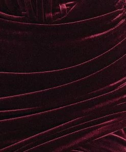 Bellabarnett Maeva Long Sleeve Cystal Trim Corset Dress - Wine CLOTHING