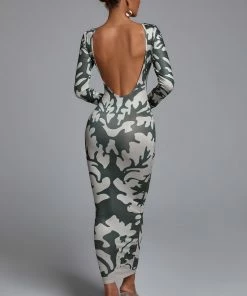 Bellabarnett Malia Open-back Printed Maxi Dress CLOTHING