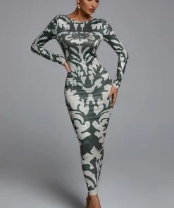 Bellabarnett Malia Open-back Printed Maxi Dress CLOTHING