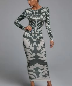 Bellabarnett Malia Open-back Printed Maxi Dress CLOTHING