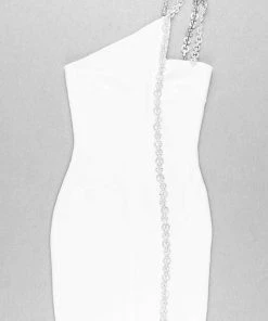 Bellabarnett Mimia One Shoulder Chain Mini Cocktail Dress CLOTHING
