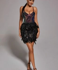 Bellabarnett CLOTHING Modivs Sequin Feather Dress