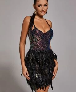 Bellabarnett CLOTHING Modivs Sequin Feather Dress