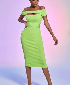 Bellabarnett Moka Off Shoulder Cutout Midi Dress