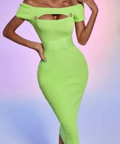 Bellabarnett Moka Off Shoulder Cutout Midi Dress