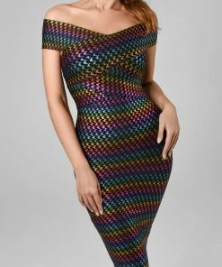 Bellabarnett Mota Off Shoulder Midi Bandage Dress