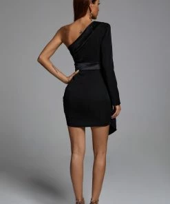 Bellabarnett Natalia One Shoulder Sequin Blazer Dress - Gold