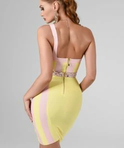 Bellabarnett CLOTHING Natuzzi Mini Bandage Dress - Yellowpink