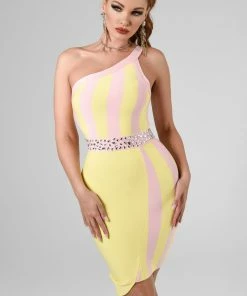 Bellabarnett CLOTHING Natuzzi Mini Bandage Dress - Yellowpink