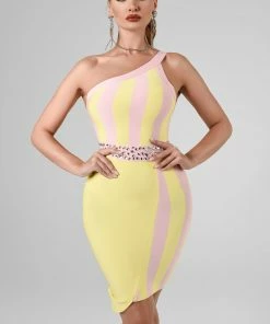Bellabarnett CLOTHING Natuzzi Mini Bandage Dress - Yellowpink