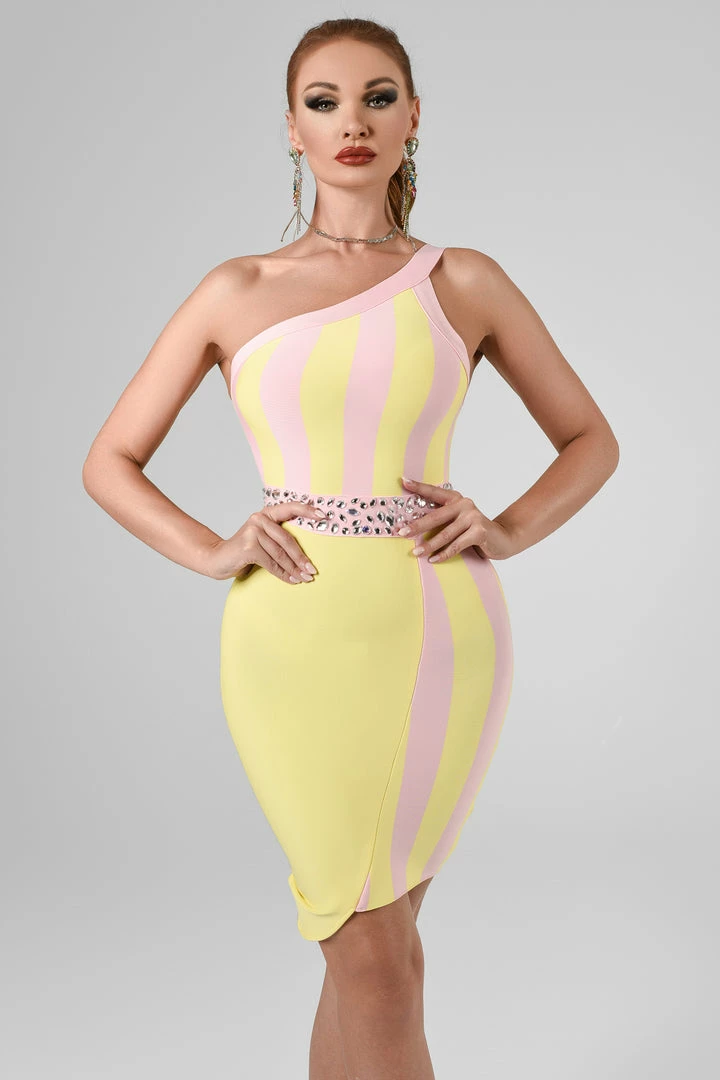 Bellabarnett CLOTHING Natuzzi Mini Bandage Dress - Yellowpink
