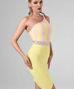 Bellabarnett CLOTHING Natuzzi Mini Bandage Dress - Yellowpink
