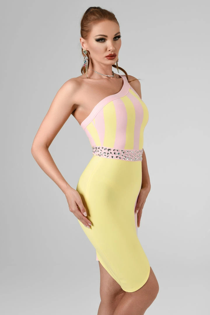 Bellabarnett CLOTHING Natuzzi Mini Bandage Dress - Yellowpink
