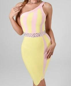 Bellabarnett CLOTHING Natuzzi Mini Bandage Dress - Yellowpink