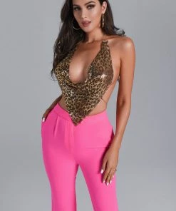 Bellabarnett CLOTHING Nichele Leopard Metal Top