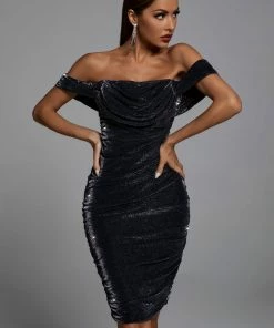 Bellabarnett CLOTHING Octavia Sparkle Midi Dress - Silver