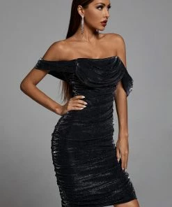 Bellabarnett CLOTHING Octavia Sparkle Midi Dress - Silver