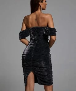 Bellabarnett CLOTHING Octavia Sparkle Midi Dress - Silver