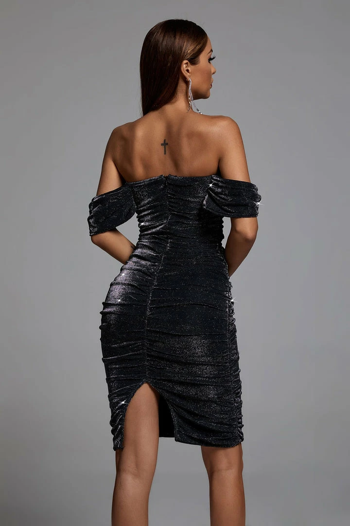 Bellabarnett CLOTHING Octavia Sparkle Midi Dress - Silver