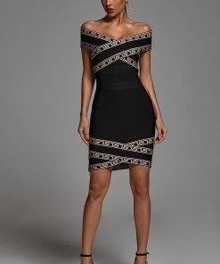 Bellabarnett Orianna Off Shoulder Cocktail Dress CLOTHING