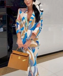 Bellabarnett Palez Blazer Set - Blue CLOTHING