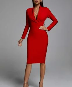 Bellabarnett Persephone Bandage Dress - Red