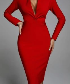 Bellabarnett Persephone Bandage Dress - Red